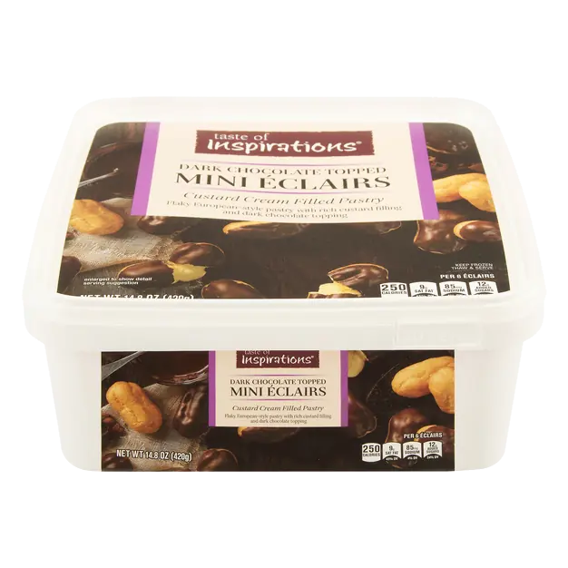Dark Chocolate Topped Mini Eclairs Frozen