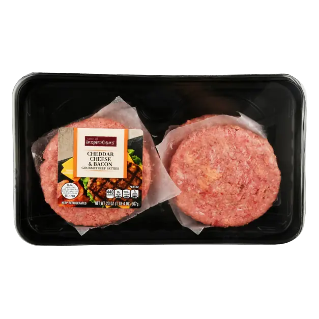 Gourmet Cheddar Cheese & Bacon Beef Patties - 4 ct