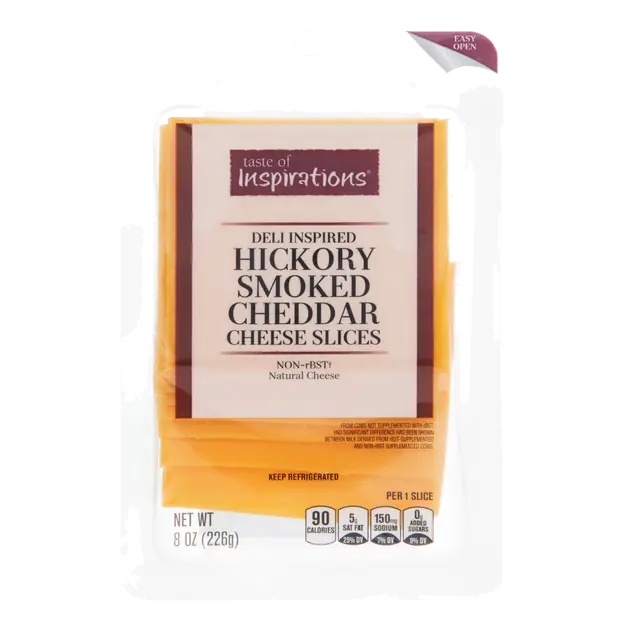 Hickory Smoked Cheddar Cheese Slices