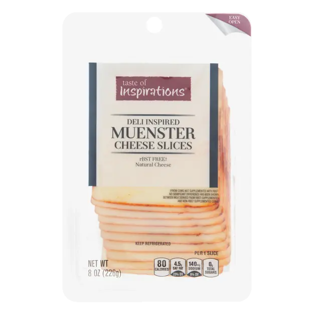 Natural Deli Inspired Muenster Cheese Slices - 10 ct