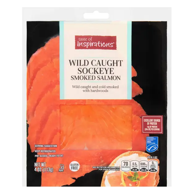 Pre-Sliced Wild Smoked Sockeye Salmon