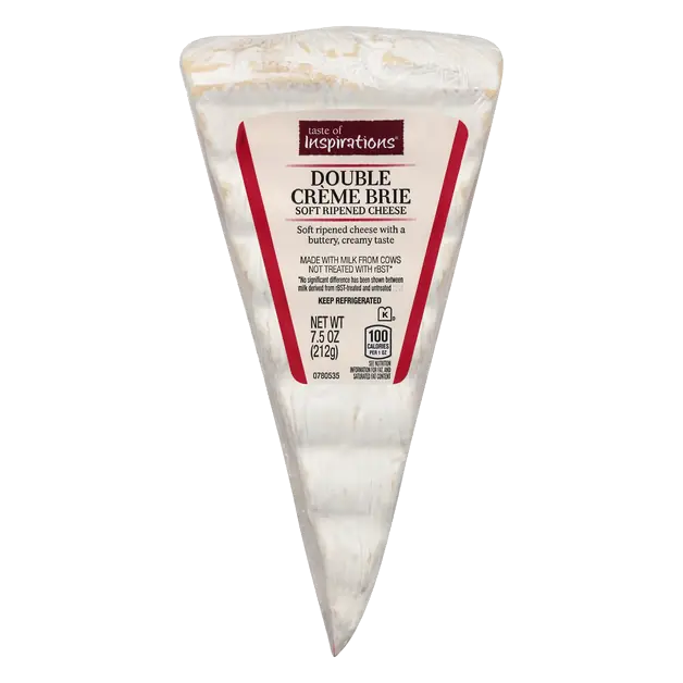 Soft-Ripened Double Creme Brie Cheese Wedge