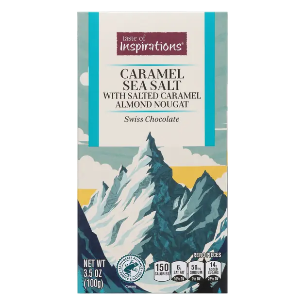 Swiss Caramel Sea Salt & Nougat Chocolate Candy Bar