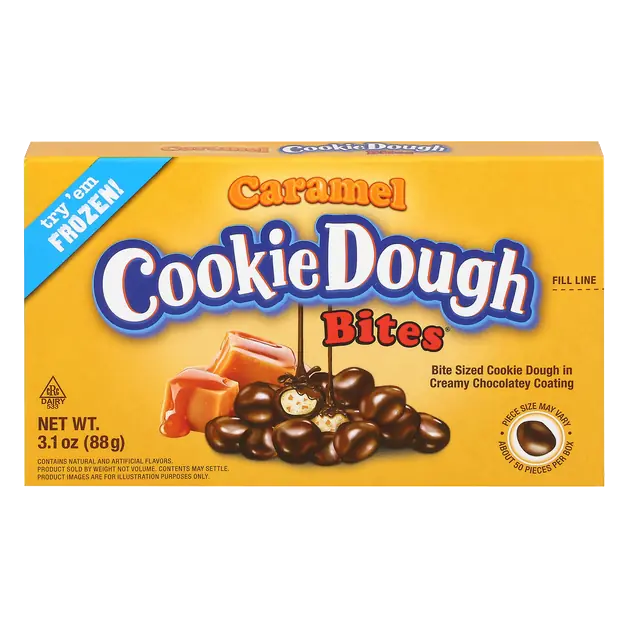 Caramel Cookie Dough Bites Movie Theater Box Candy