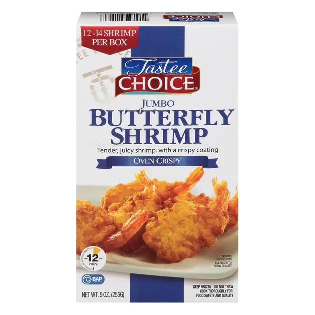 Tastee Choice Jumbo Butterfly Shrimp, Oven Crispy, 12-14 Ct