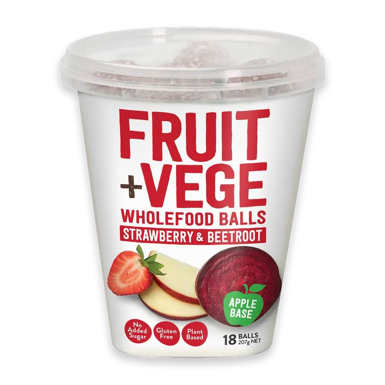 Fruit + Vege Wholefood Balls Strawberry & Beetroot