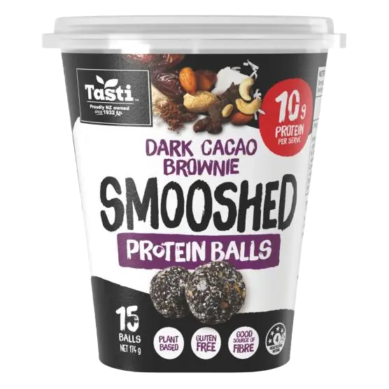 Smooshed Dark Cacao Brownie Protein Balls