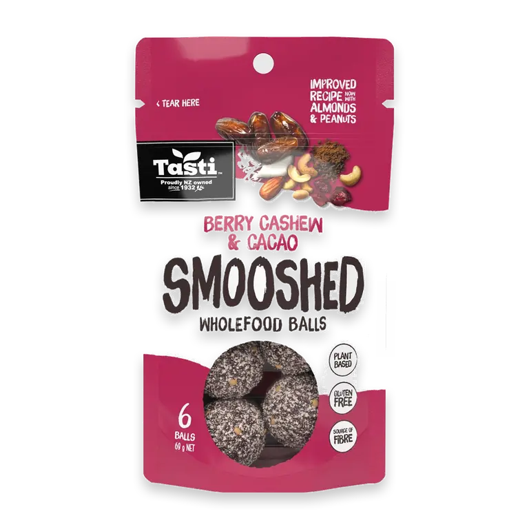 Smooshed Wholefood Balls Berry Cashew & Cacao
