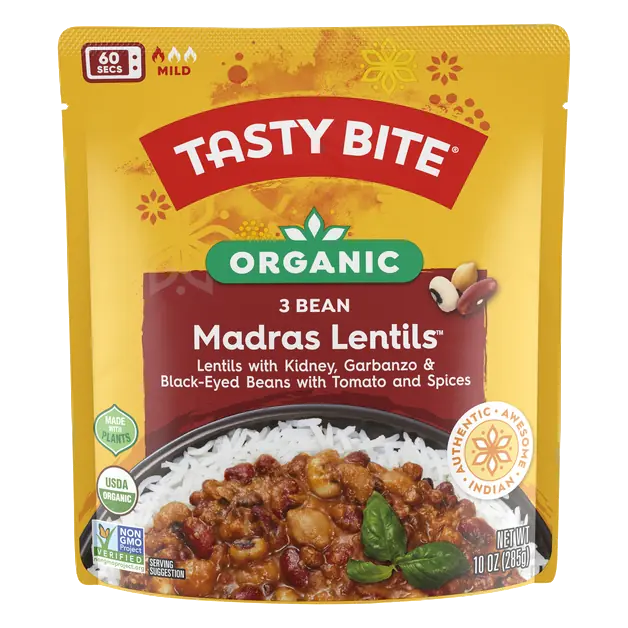 60 Second Organic Mild 3 Bean Madras Lentils