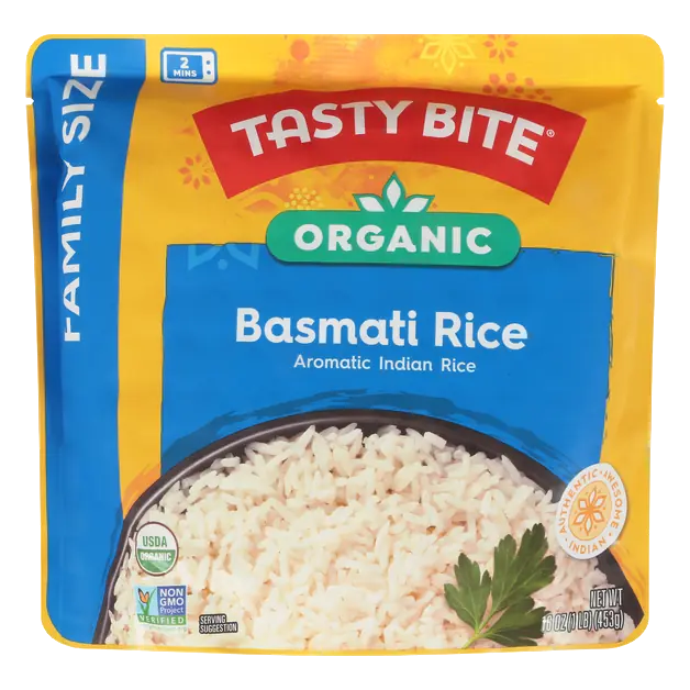 Organic White Basmati Rice Family Size Microwaveable