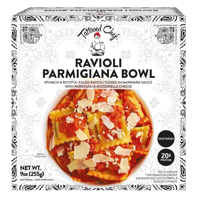 Tattooed Chef Frozen Ravioli Parmigiana Bowl, 9 oz