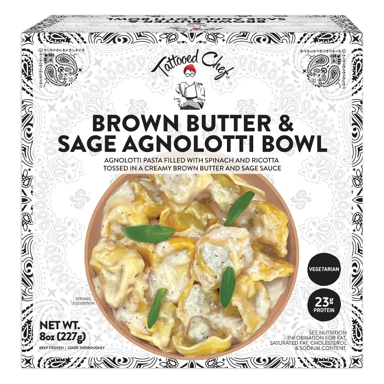 Tattooed Chef Frozen Brown Butter & Sage Agnolotti Bowl, 8oz