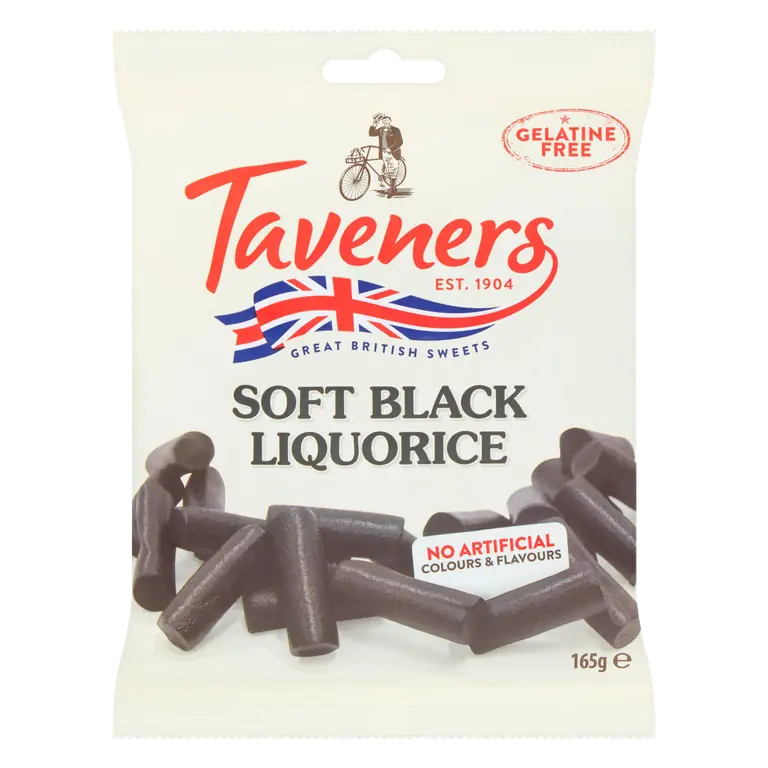 Taveners Soft Black Liquorice 165g