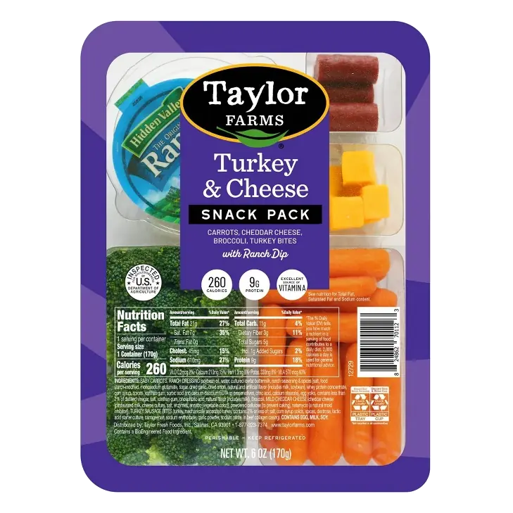 Taylor Farms Turkey and Cheese Snack Tray, 6oz