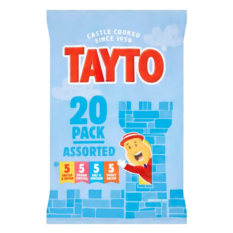 Tayto Assorted Flavour Potato Crisps 20 x 25g