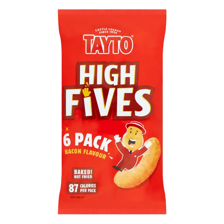 Tayto High Fives Bacon Flavour Corn Snacks 6 x 17g