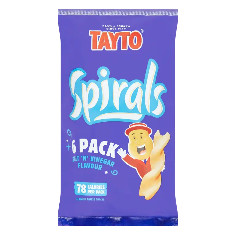 Tayto Salt 'N' Vinegar Flavour Spirals 6 x 16g