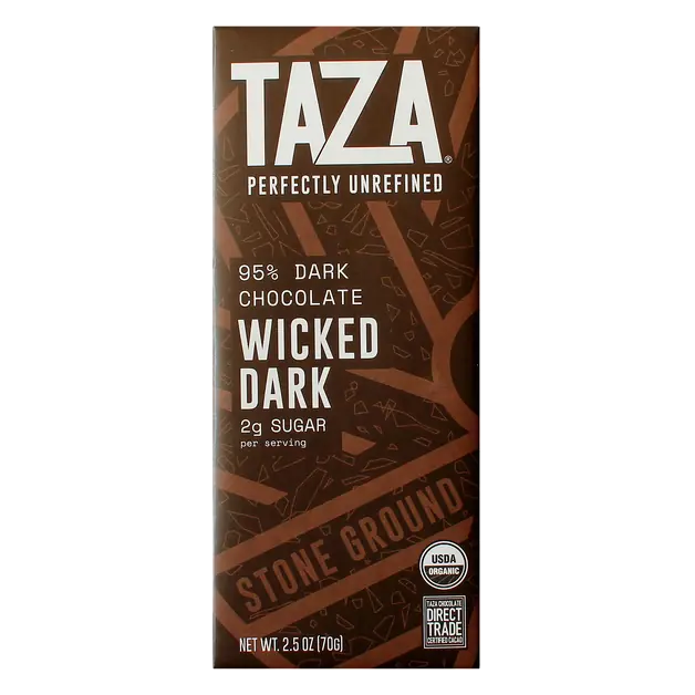 Organic Wicked Dark Dairy Free 95% Dark Chocolate Candy Bar