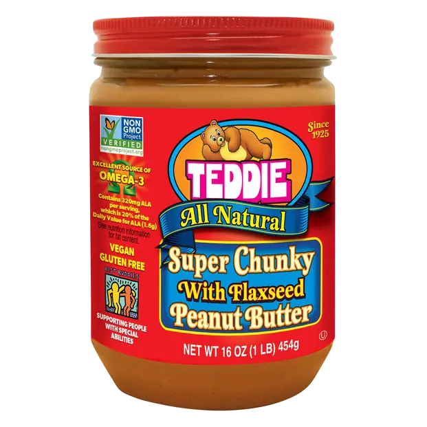 All Natural Super Chunky Peanut Butter with Flaxseed