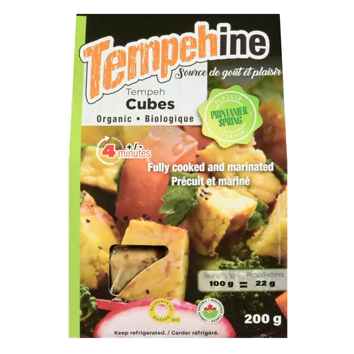 Organic Tempeh Cubes Fully Cooked & Marinated 200 g