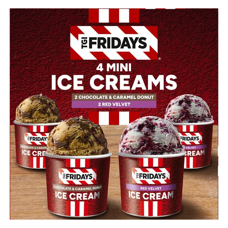 TGI Fridays 4 Mini Ice Creams 440ml