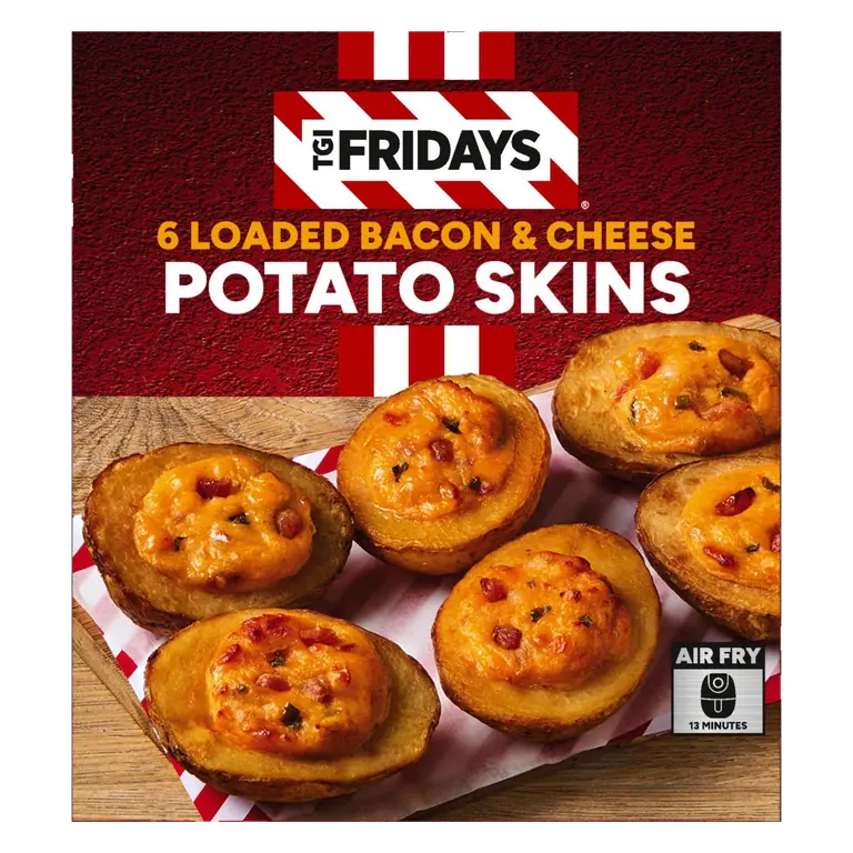 TGI Fridays 6 Loaded Bacon & Cheese Potato Skins 270g