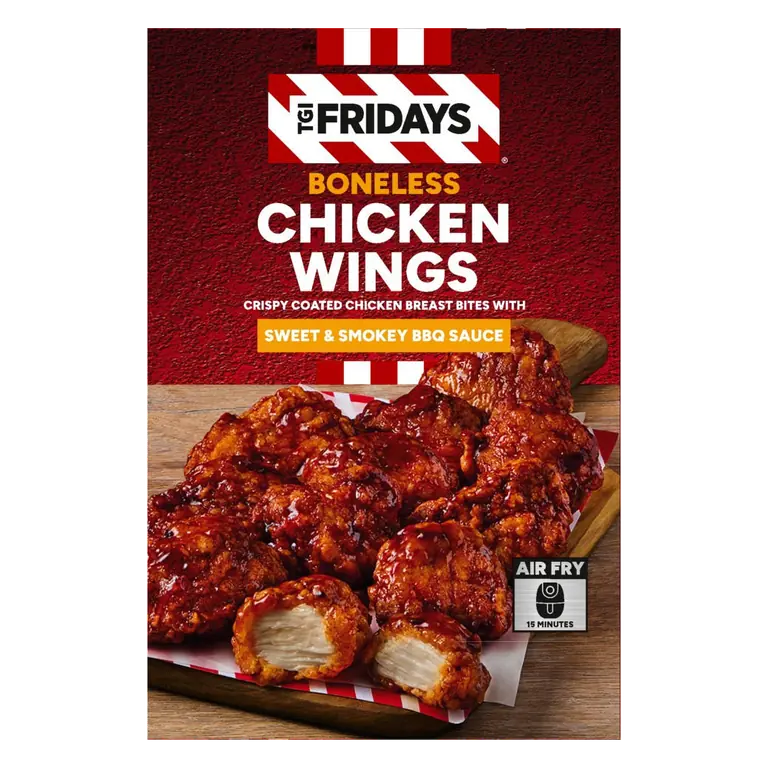 TGI Fridays BBQ Crispy Coated Boneless Chicken Wings 400g