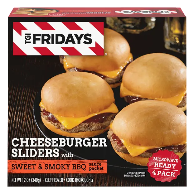 Cheeseburger Sliders w/Sweet & Smoky BBQ Sauce - 4 ct Frozen