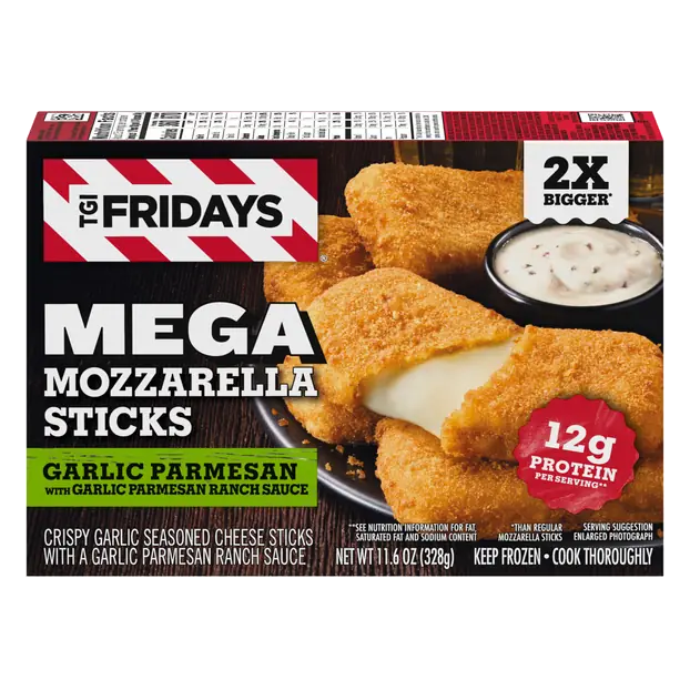 Mega Garlic Parmesan Mozzarella Sticks Frozen