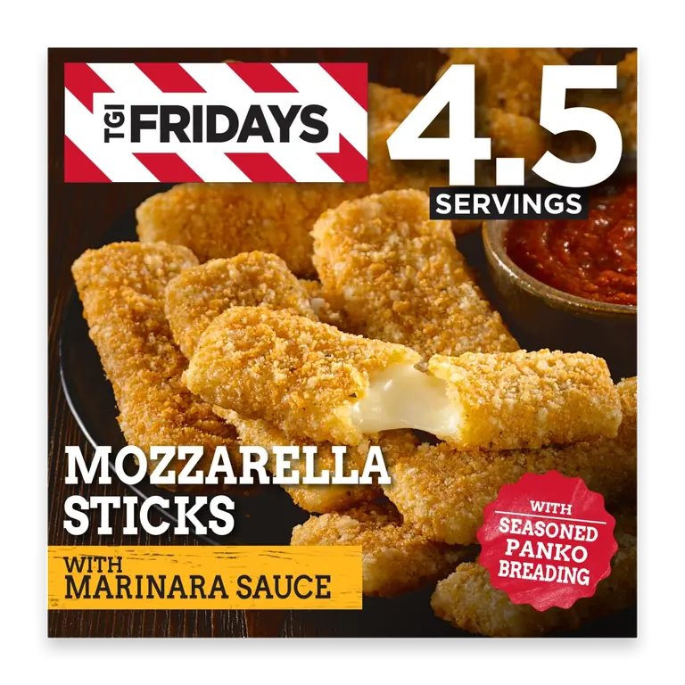 TGIF Fridays Mozzarella Sticks Frozen Snacks with Marinara Sauce, Box