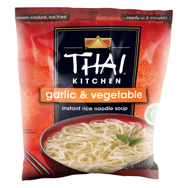 Garlic & Vegetable Rice Noodle Soup