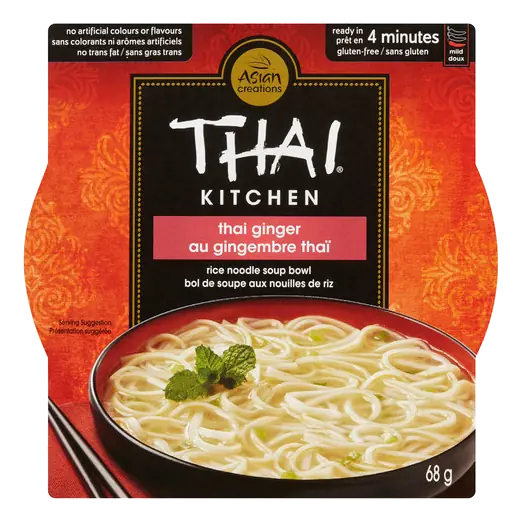 Gluten-Free Rice Noodle Soup Bowl Thai Ginger 68 g