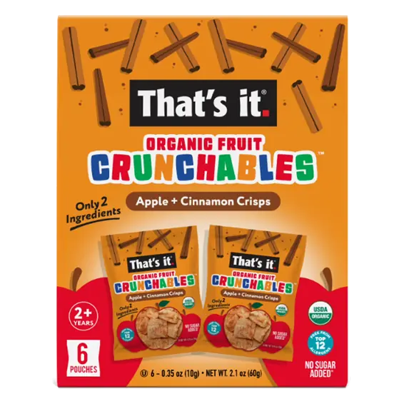 That's It Organic Fruit Crunchables, Apple Cinnamon, 6ct
