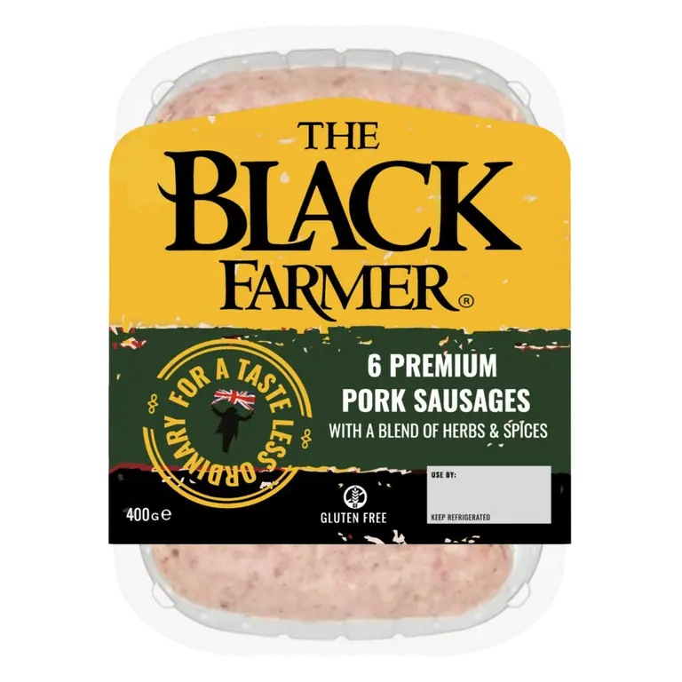 Black Farmer Premium Pork Sausages, Gluten Free x6 400g