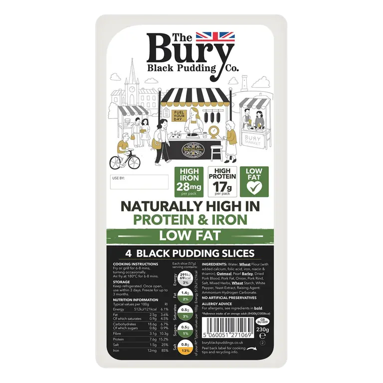 Traditional Black Pudding Slices x4 230g