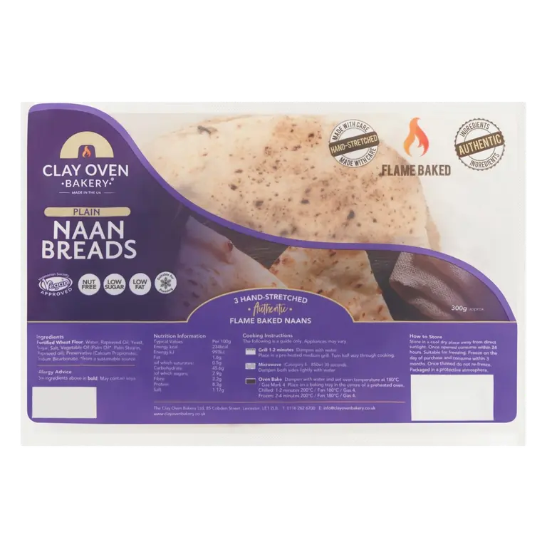 Plain Naan Breads 3 pack
