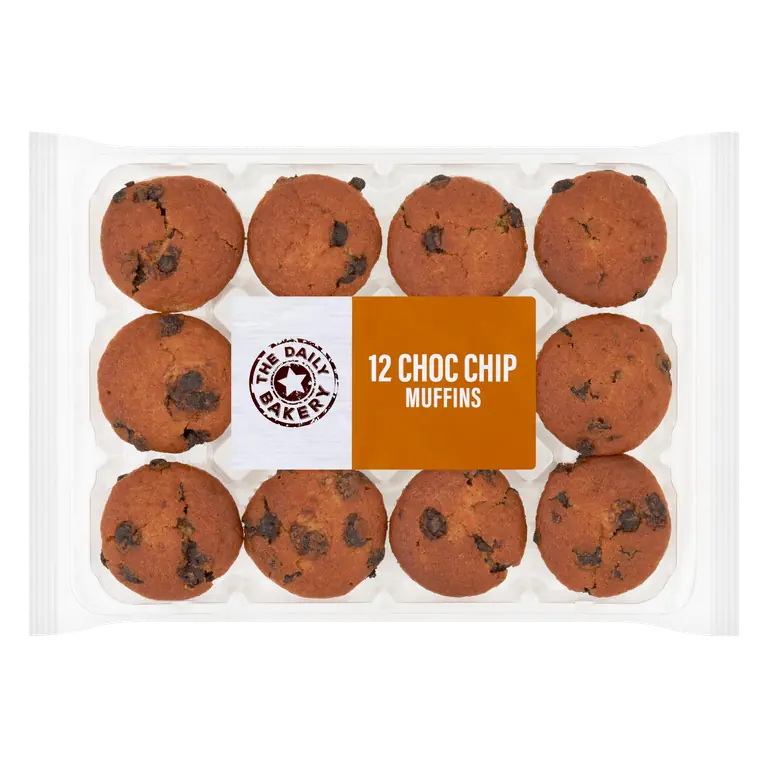 The Daily Bakery 12 Choc Chip Muffins 340g