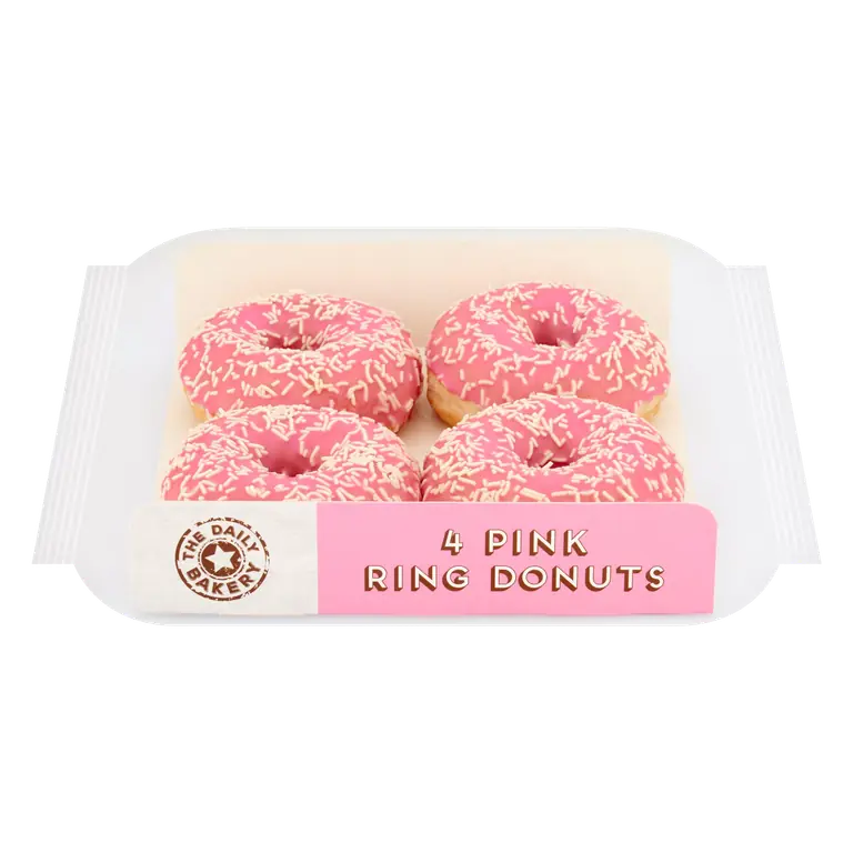 The Daily Bakery 4pk Pink Ring Donuts