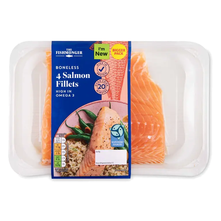 Boneless Salmon Fillets 4 Pack