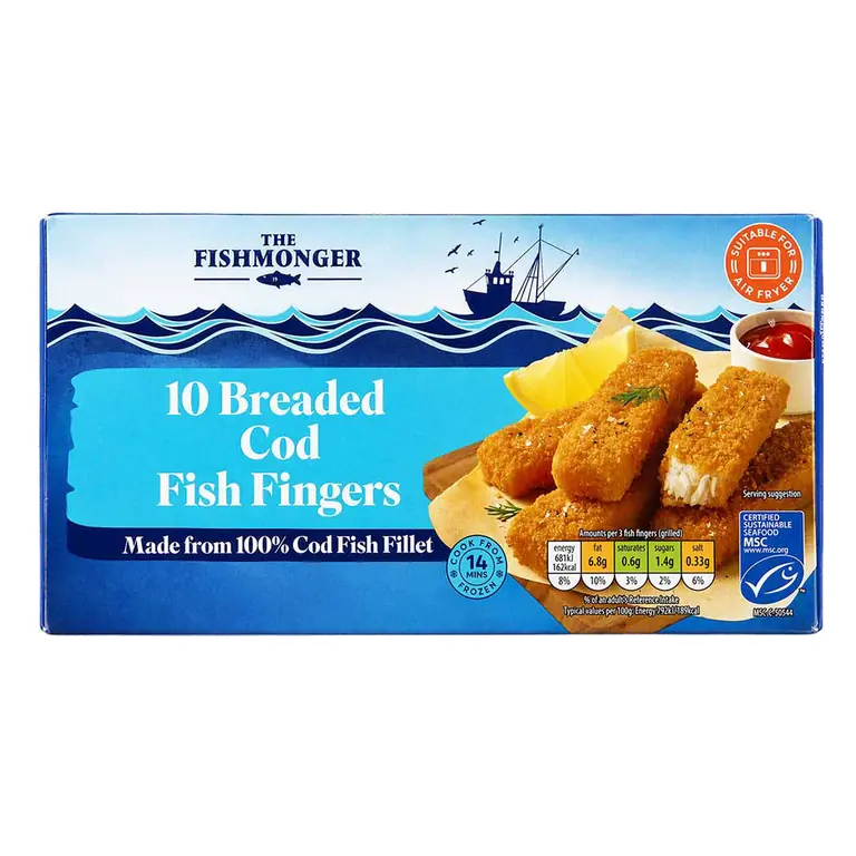 Breaded Cod Fish Fingers 10 Pack