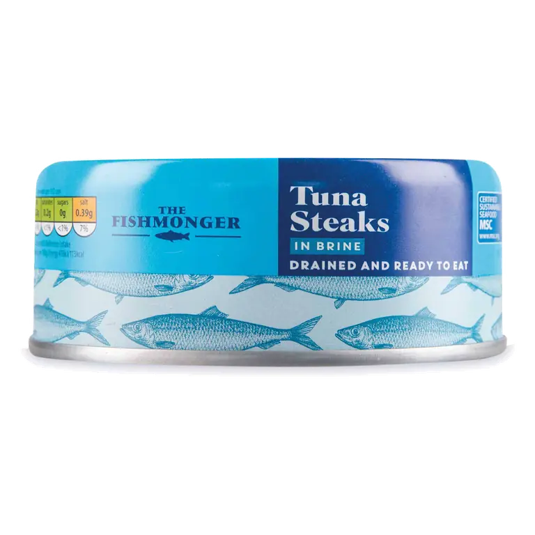 Drained & Ready to Eat Tuna Steaks in Brine