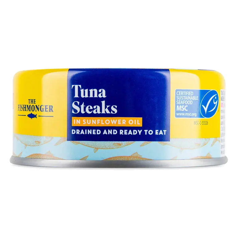 Drained & Ready to Eat Tuna Steaks in Sunflower Oil
