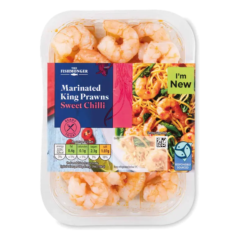 Ready to Eat Sweet Chilli Marinated King Prawns
