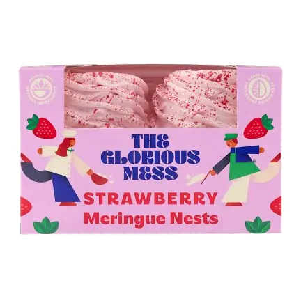 Strawberry Meringue Nests