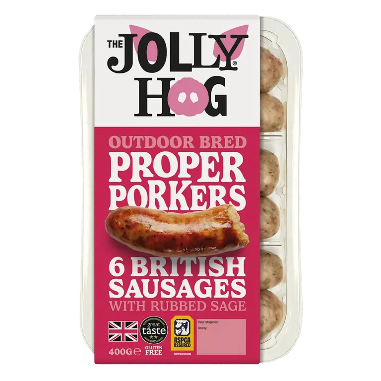 6 x British Proper Pork Sausages with Rubbed Sage 400g