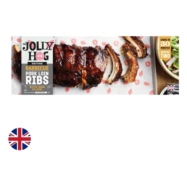 British Barbecue Pork Loin Ribs with BBQ Glaze 625g