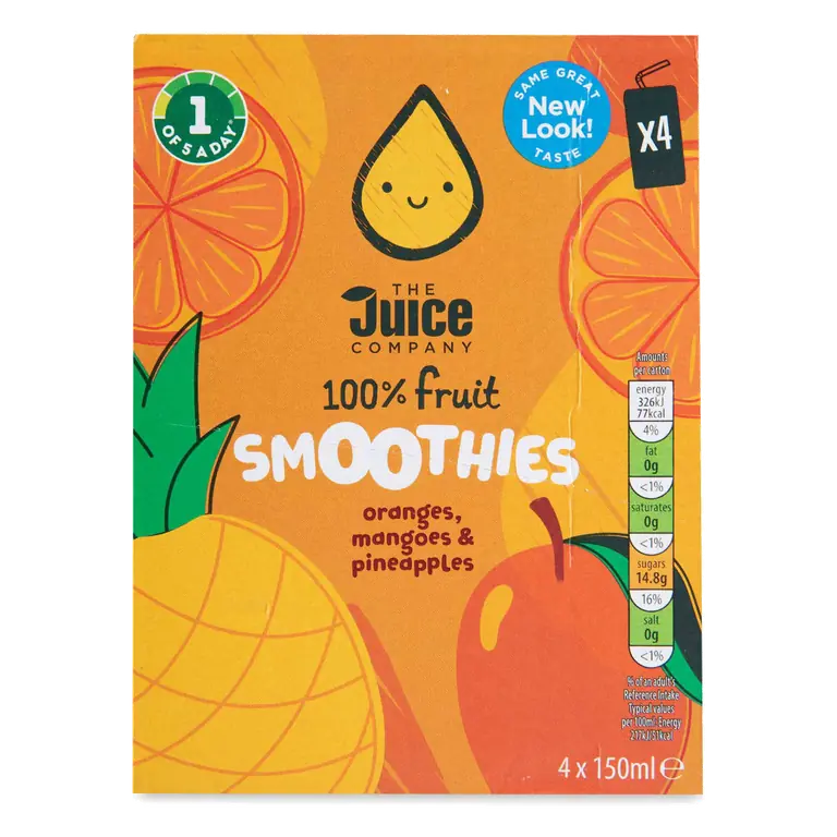 Oranges, Mangoes & Pinapples Smoothies 4 Pack
