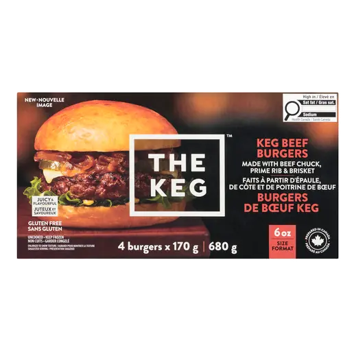 The Keg Gluten-Free Frozen Beef Burgers 680 g