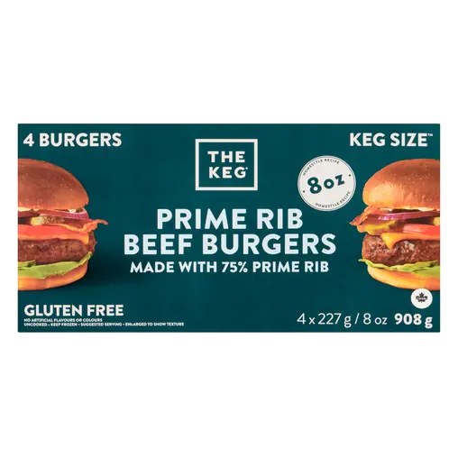 The Keg Gluten-Free Frozen Prime Rib Beef Burger 908 g
