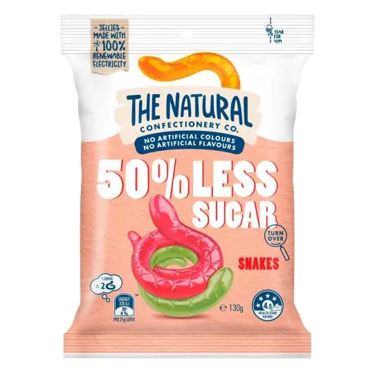 50% Less Sugar Snakes Lollies